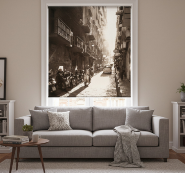 Tenda a rullo soggiorno vintage napoli - TenStickers