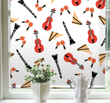Tenda a rullo originale motivo di strumenti musicali - TenStickers
