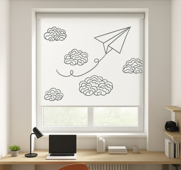 Tenda a rullo stile nordico aerei di carta minimalisti - TenStickers