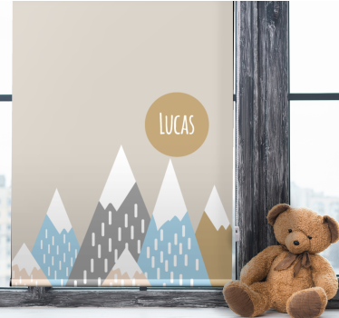 Tenda a rullo stile nordico montagne nordiche con nome - TenStickers