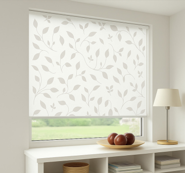 Tenda a rullo stile nordico motivo floreale foglie calmanti - TenStickers