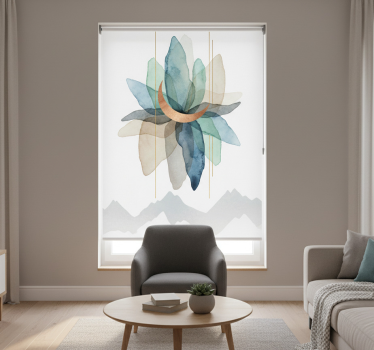 Tenda a rullo stile nordico scena montana astratta colorata - TenStickers