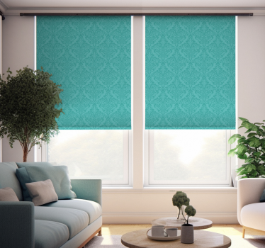 Tenda a rullo colore turchese damasco - TenStickers