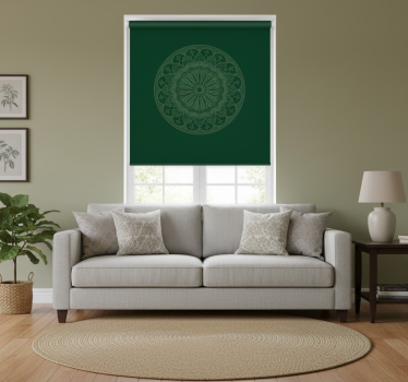 Tenda a rullo verde motivo mandala verde - TenStickers