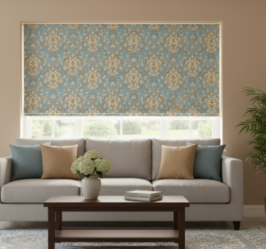 Tenda a rullo vintage damascato floreale ornato - TenStickers