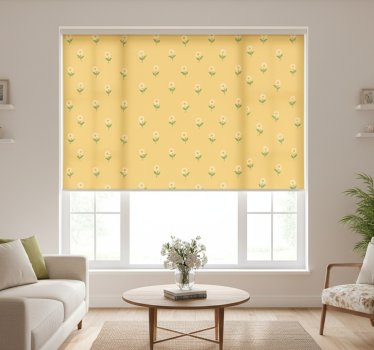 Tenda a rullo vintage design margherite anni 40 - TenStickers