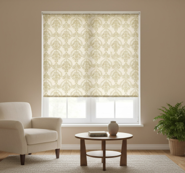 Tenda a rullo vintage dettagli floreali beige - TenStickers