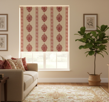 Tenda a rullo vintage motivi rossi eleganti - TenStickers
