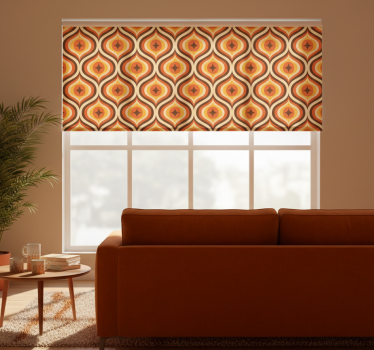 Tenda a rullo vintage motivo arancione anni 70 - TenStickers