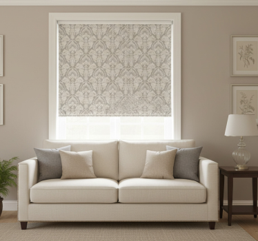 Tenda a rullo vintage motivo floreale elegante - TenStickers