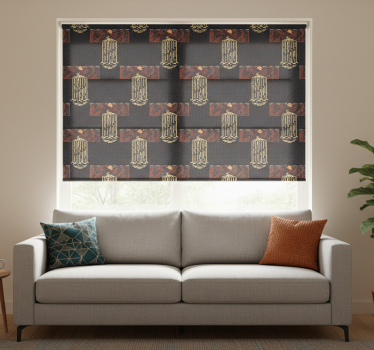Tenda a rullo vintage paesaggio acquatico retro - TenStickers