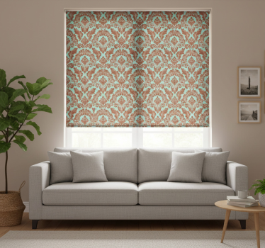 Tenda a rullo vintage stampa damascata elegante - TenStickers