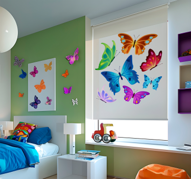 Tende a rullo di farfalle grandi ali colorate - TenStickers