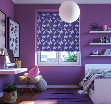 Tende a rullo di farfalle sfondo viola - TenStickers