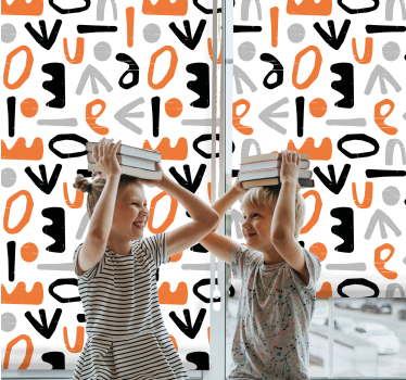 Tenda a rullo frasi lettere geometriche - TenStickers