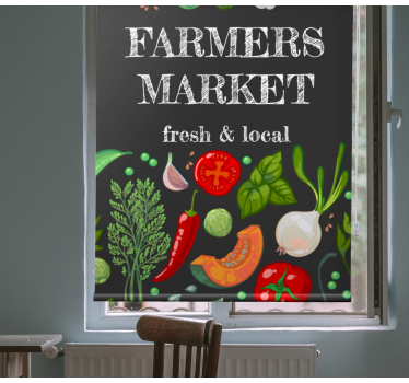 Tende a rullo frutta e verdure Mercato degli agricoltori - TenStickers
