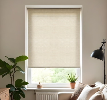 Tenda a rullo soggiorno sottile motivo beige in juta - TenStickers