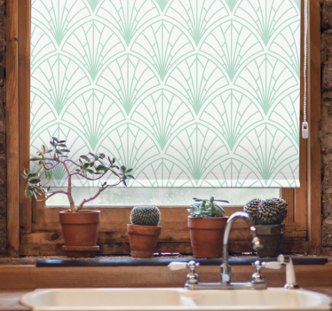 Tende a rullo motivi disegno geometrico foglia verde - TenStickers
