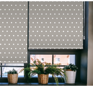 Tenda a rullo moderna motivo a pois grigi - TenStickers
