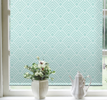 Tende a rullo nordiche Linee a zigzag azzurre - TenStickers
