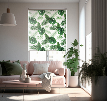soggiorno tende a rullo disegno di foglie tropicali - TenStickers