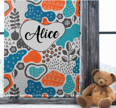 Tenda a rullo camera ragazzi design del nome astratto - TenStickers