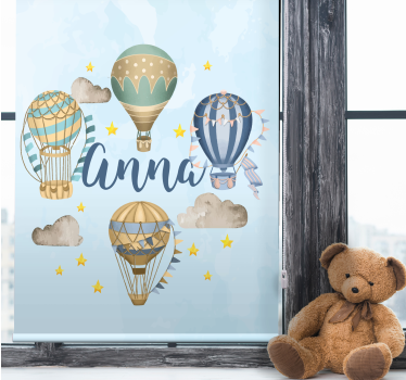Tende a rullo personalizzabili mongolfiere con nome - TenStickers