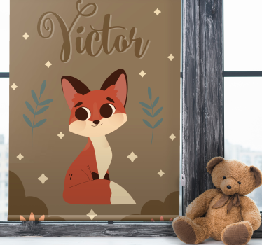Tenda a rullo cameretta design personalizzato della volpe - TenStickers