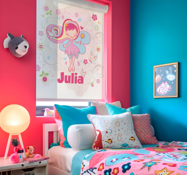 Tenda a rullo personalizzabile fata con farfalle - TenStickers