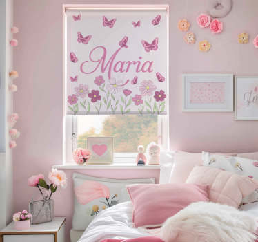 Tende a rullo personalizzabili fiori e farfalle - TenStickers