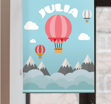 Tenda a rullo cameretta mongolfiere con nome - TenStickers
