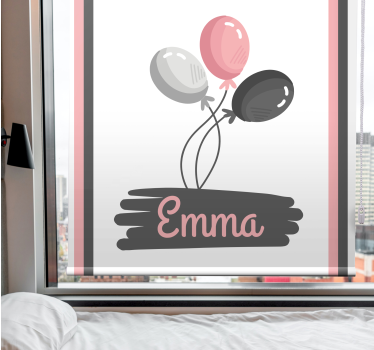 Tenda a rullo cameretta palloncini con nome - TenStickers