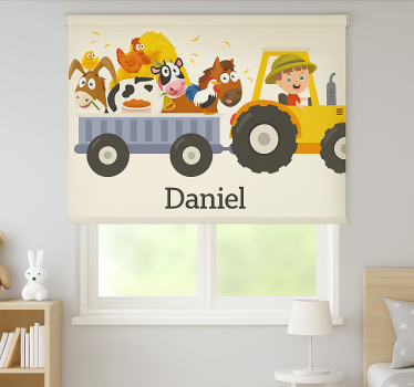Tende a rullo personalizzabili trattore agricolo con nome - TenStickers