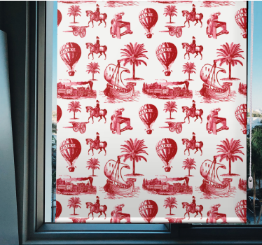 Tende a rullo più vintage scene di palma rossa rossa - TenStickers