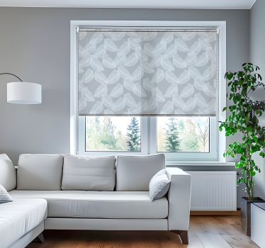 Tende a rullo moderne floreale minimalista grigio - TenStickers