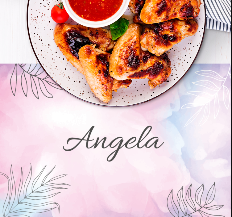 Tovaglietta americana con nome piatto floreale elegante - TenStickers