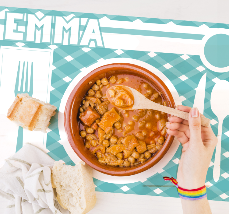 Tovaglietta americana con nome tovaglietta personalizzata - TenStickers