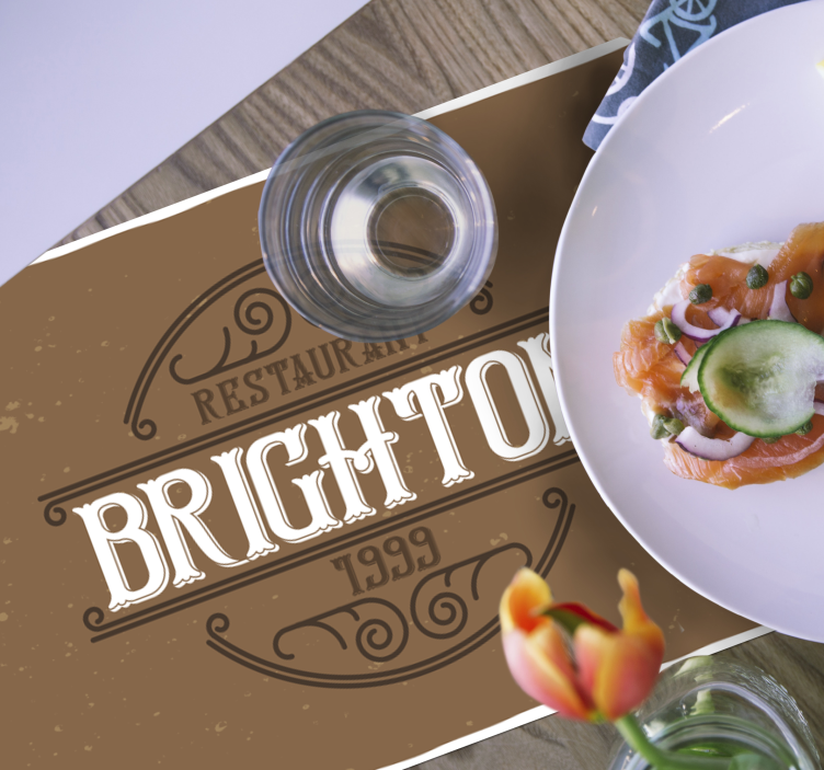 Tovaglietta americana frase logo ristorante brighton - TenStickers