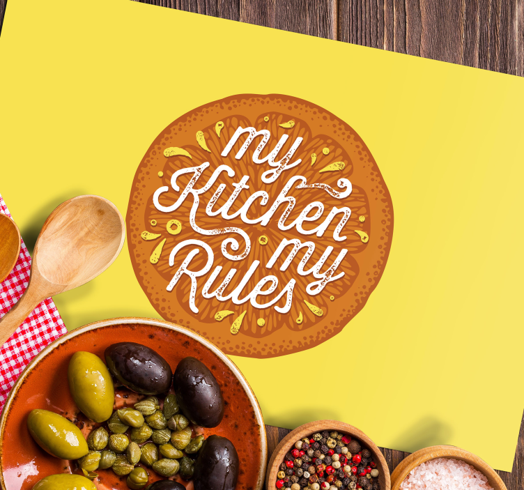 Tovaglietta americana frase regola di cucina - TenStickers