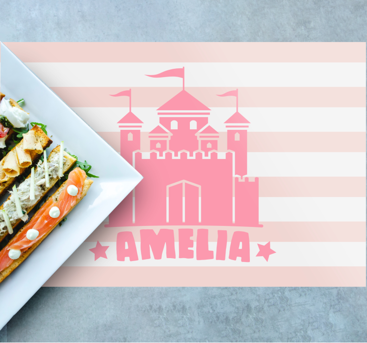 Tovaglietta americana infantile castello con bandierine - TenStickers