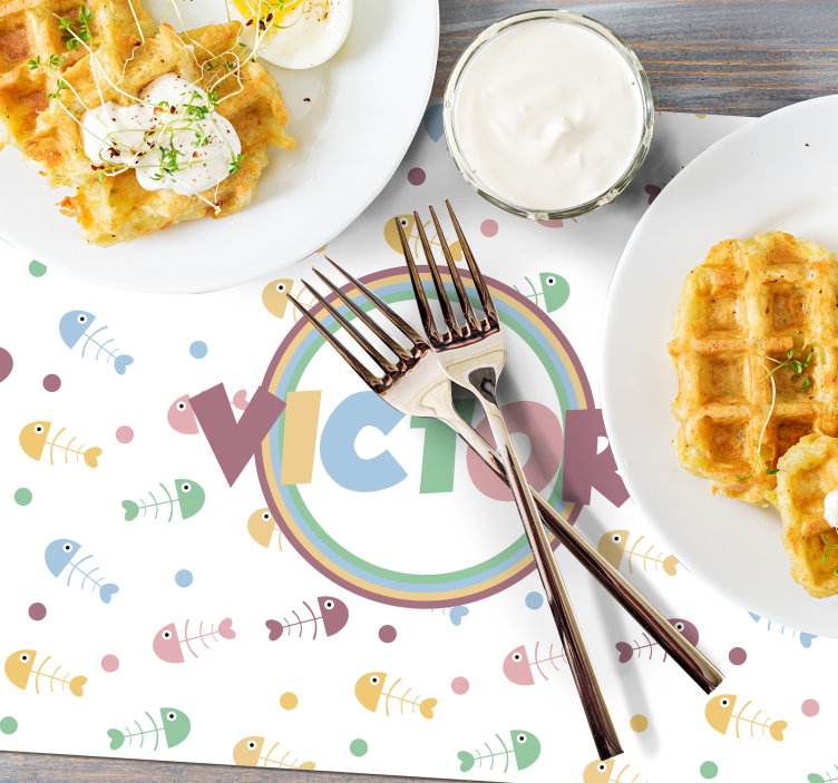 Tovaglietta americana infantile concetto pesci vivaci - TenStickers