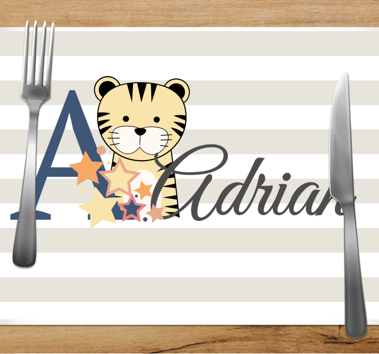 Tovaglietta americana infantile illustrazione tigre carina - TenStickers