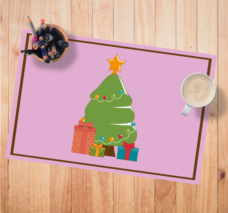 Tovaglietta americana natale albero di natale colorato - TenStickers