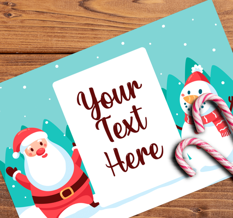 Tovaglietta americana natale babbo natale e pupazzo di neve - TenStickers