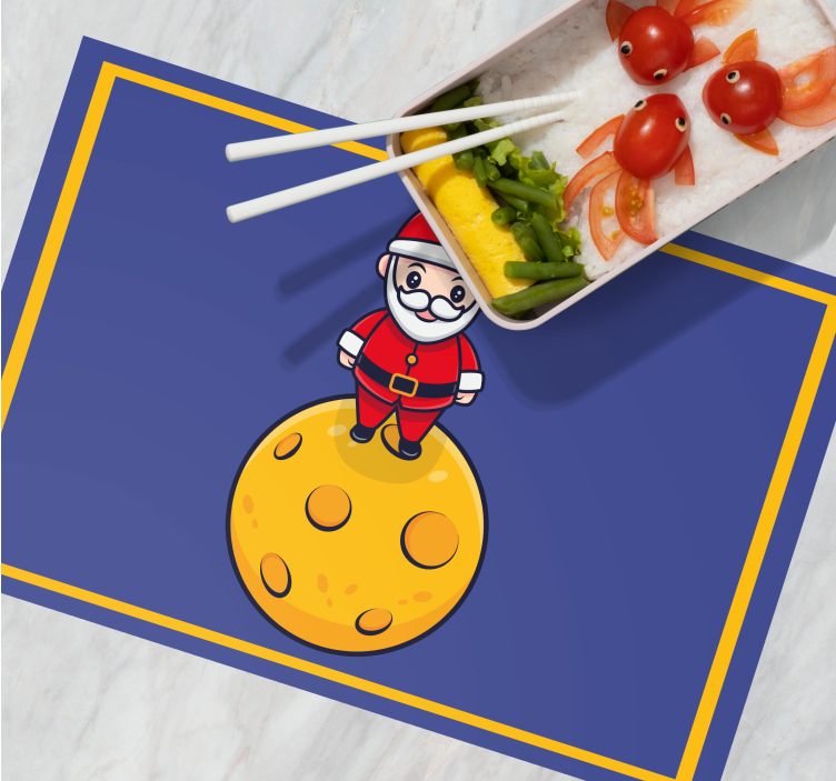 Tovaglietta americana natale babbo natale sulla luna - TenStickers