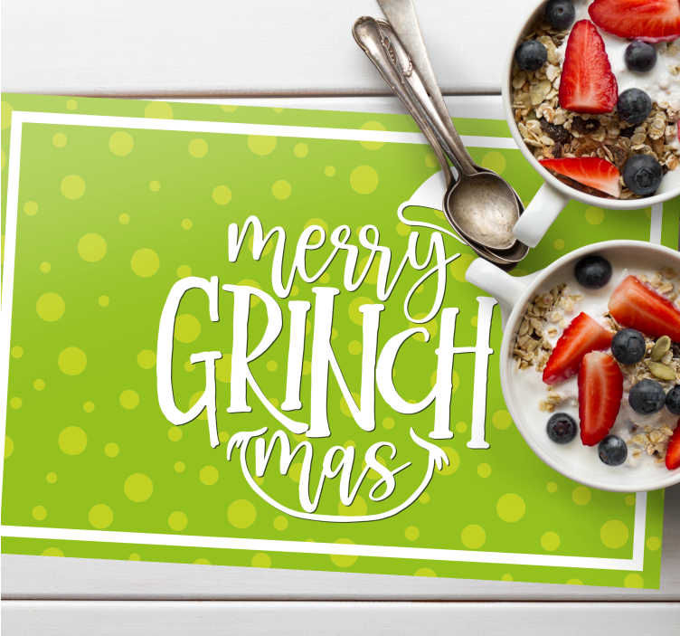 Tovaglietta americana natale design del grinch felice - TenStickers