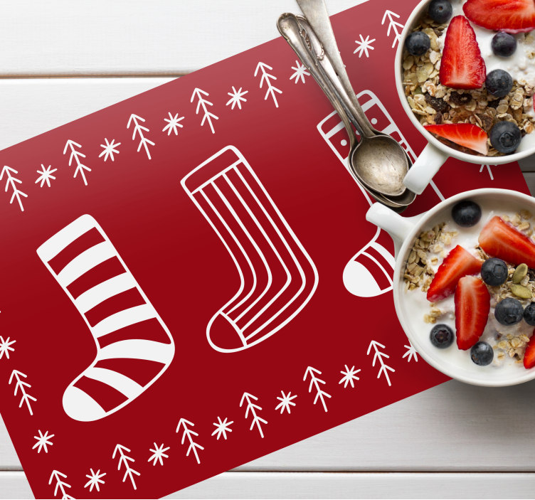 Tovaglietta americana natale motivi di calze festive - TenStickers