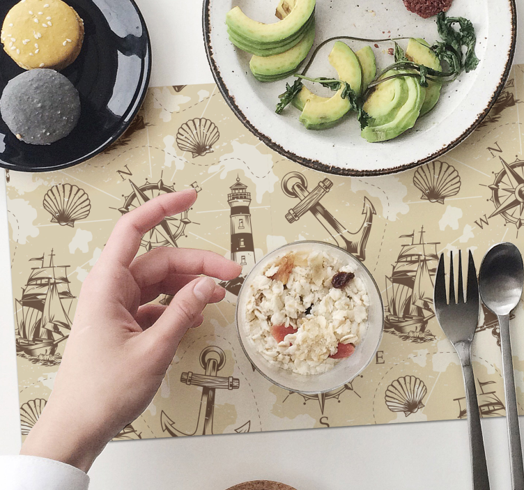 Tovaglietta americana originale con motivi nautici - TenStickers