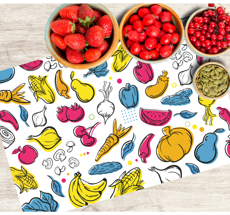 Tovaglietta americana originale con motivi vegetali colorati - TenStickers