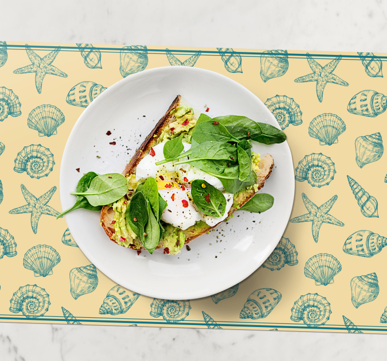 Tovaglietta americana originale con motivo conchiglia - TenStickers